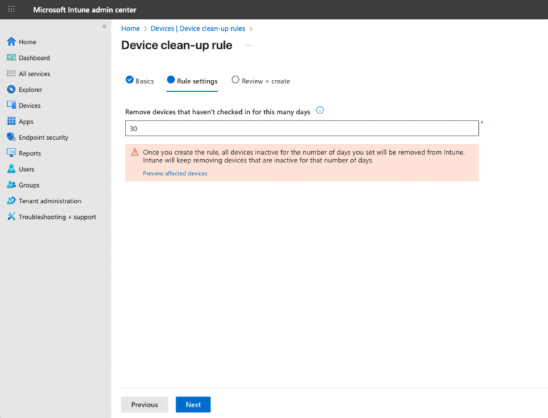 Management Rules Intune Intune device cleanup rules - Msft Advocate
